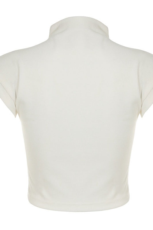 Graffiti Printed Cropped Slim T-shirt image 6