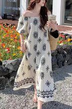 Loose Floral Long Vacation Boho Dress image 2