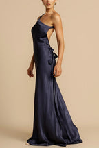 Satin One Shoulder Bodycon Formal Dress image 3