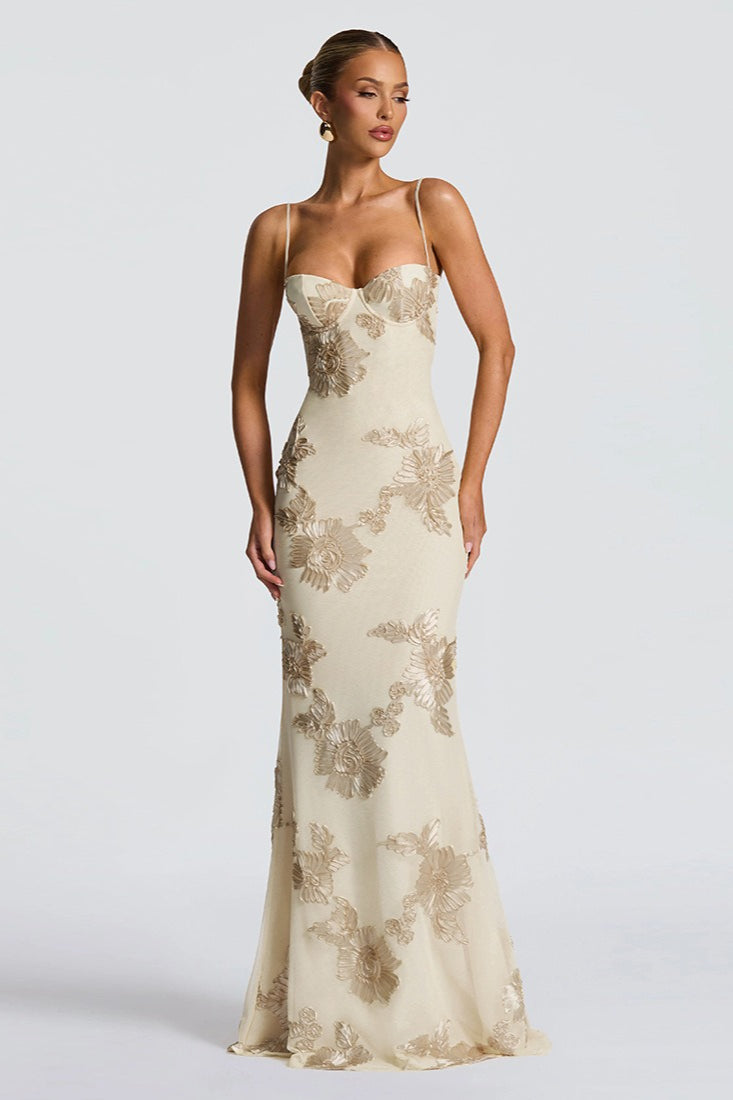 Backless Floral Tie-Up Maxi Dress image 10