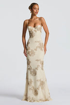 Backless Floral Tie-Up Maxi Dress image 10