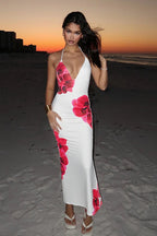 Floral Backless Slim Fit Bodycon Maxi Dress image 5