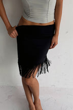 Elegant Asymmetric Tassel Midi Skirt image 4