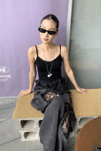 Lace Panel Ripped Wide Leg Jeans image 4