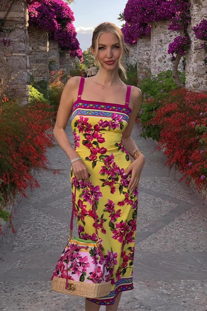 Ethnic Vintage Print Slim Cami Midi Dress image 2