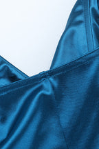 V-Neck Bow Tie Waist-Cinched Bodycon Party Dress image 9