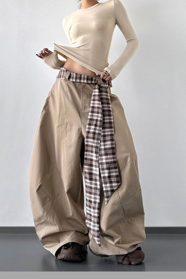 Vintage Layered Wide-Leg Palazzo Pants image 1