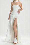 Solid Bustier High Slit Formal Dress image 1