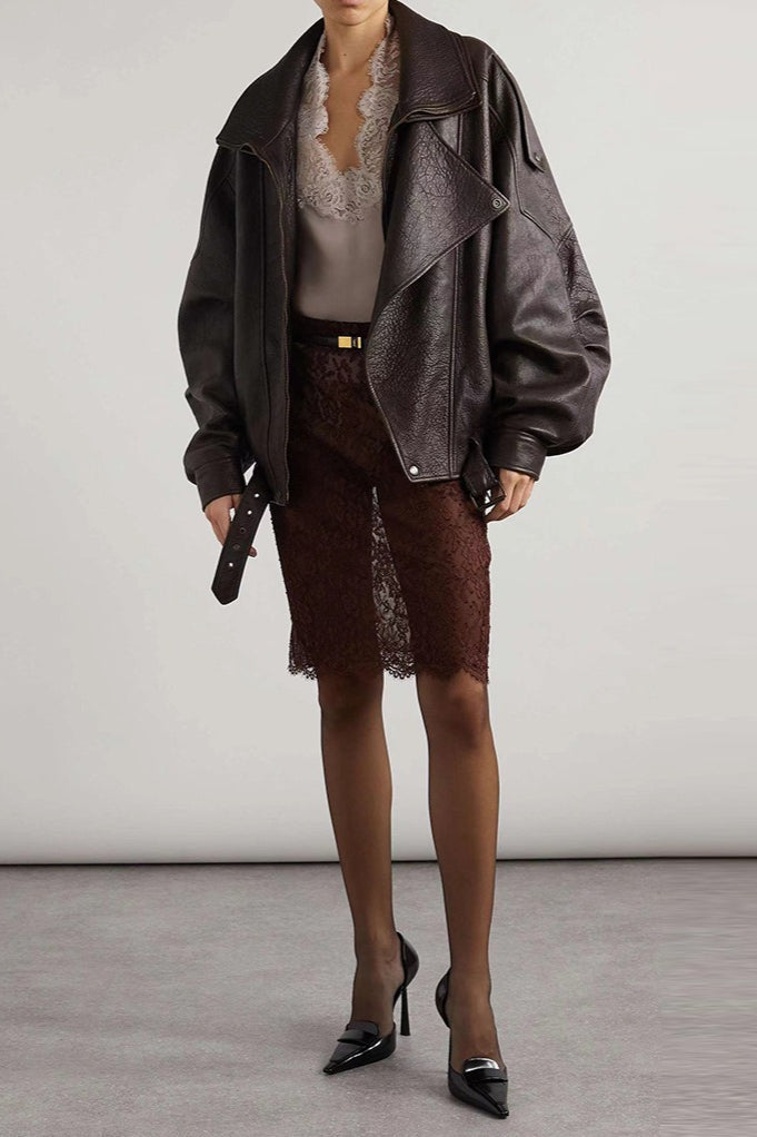 Vintage Genuine Leather Moto Jacket image 3