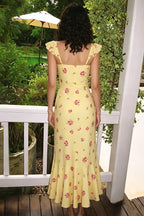 Floral Square Cap Sleeve Maxi Dress image 3