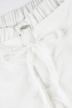 White Drawstring Wide-Leg Cargo Pant image 5