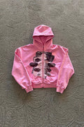 Street Style Rhinestone Print Hoodie image 1