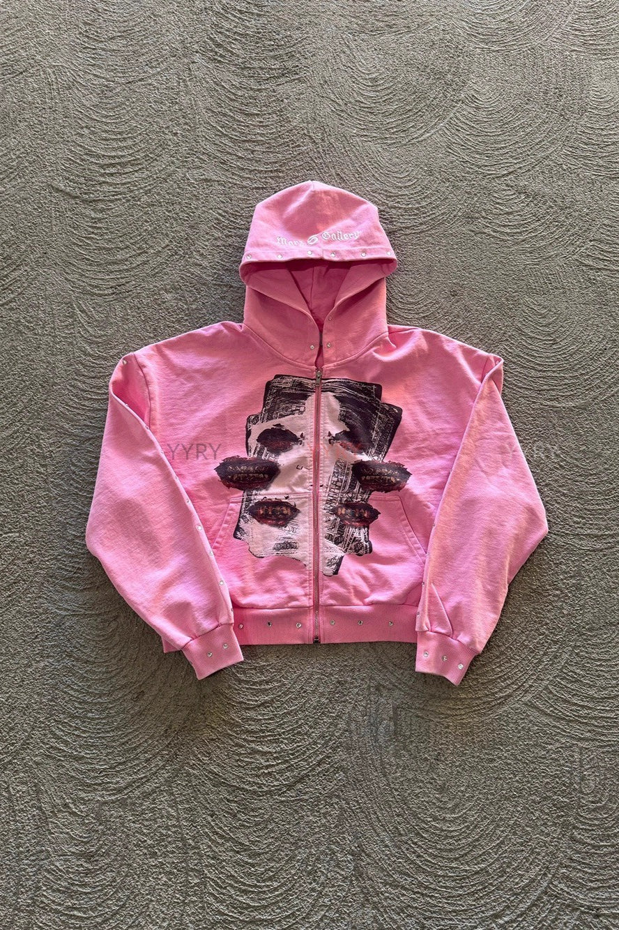 Street Style Rhinestone Print Hoodie image 1