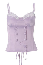 Button Detail Lace Satin Slim Cami Top image 5