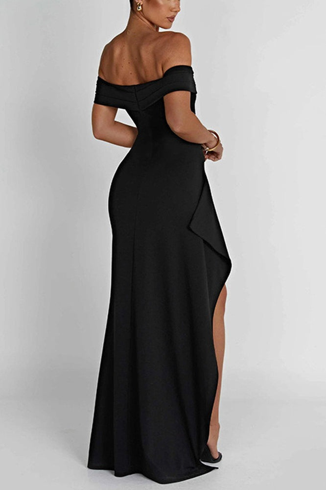 Off Shoulder Slit Party Formal Dress image 6