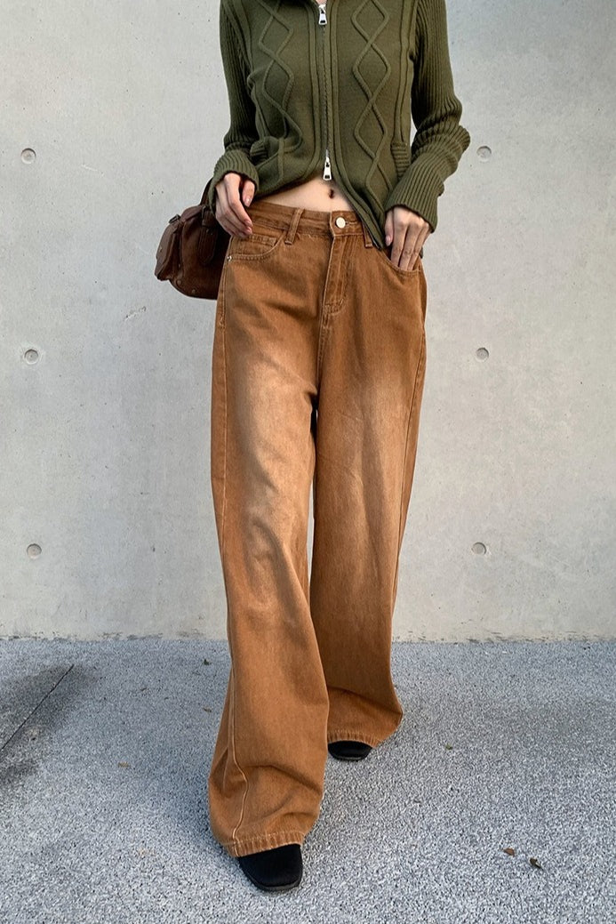 Vintage American Loose Wide Leg Casual Jeans image 4