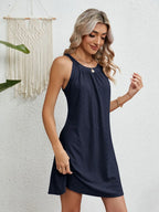 Flora Eyelet Dress detail view styled for Avrienne