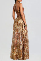 Strapless Lace Up Pleated Boho Dress image 8