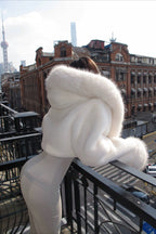 Solid Color Plush Warm Short Hooded Coat image 2