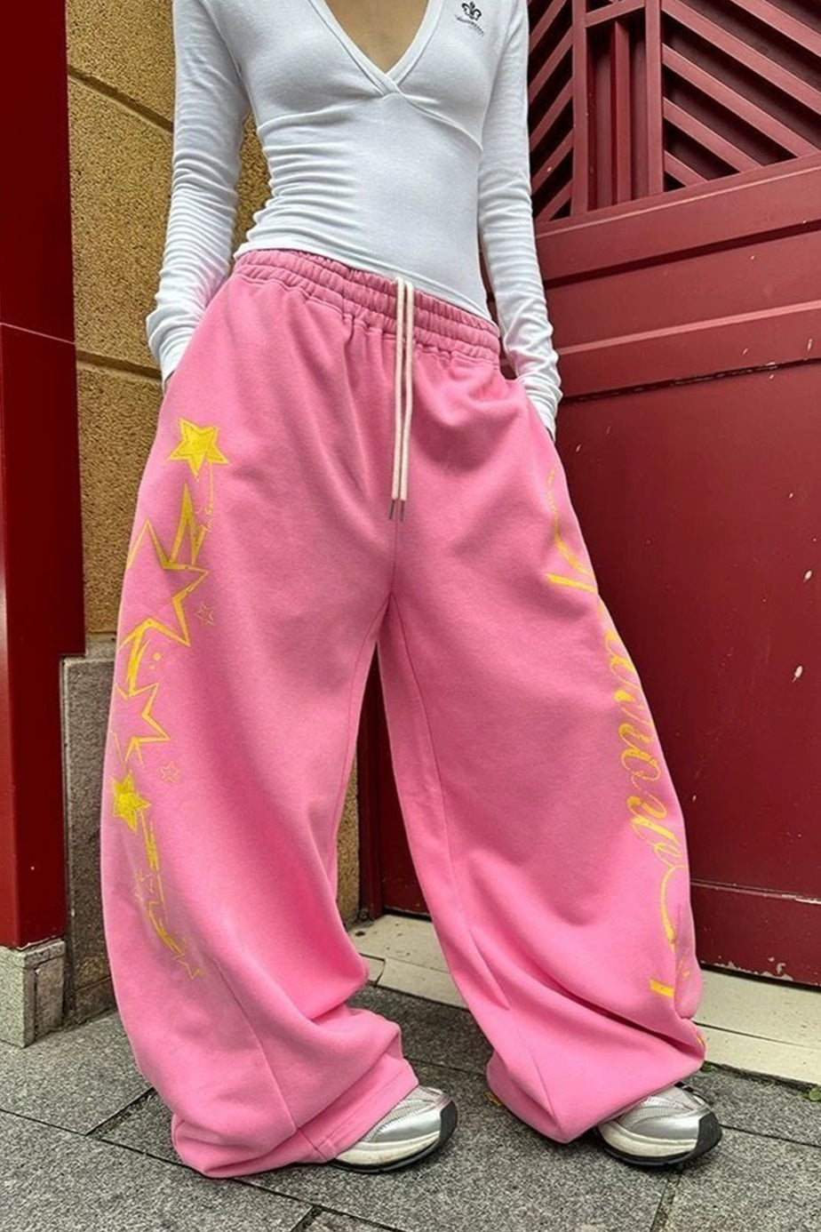 Sexy Y2K Star Graphic Drawstring Wide Pants image 4