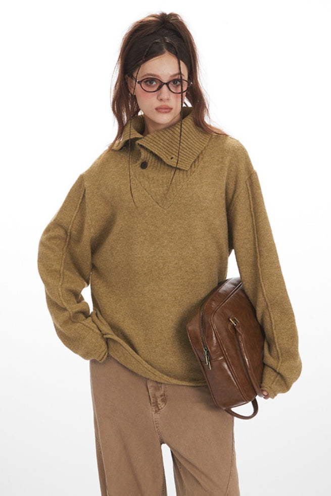Vintage Cozy High Neck Loose Fit Sweater image 1