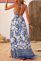 Hawaiian V-neck Short Sleeve Floral Dress image 3