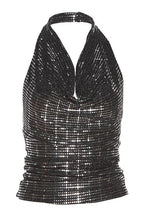 Sexy Shiny Sequin Cropped Halter Top image 5