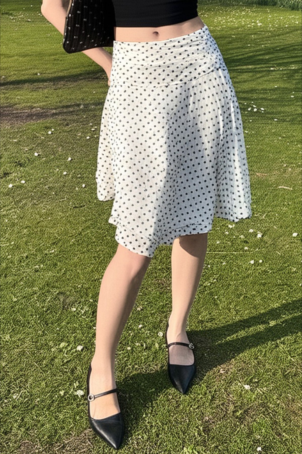 Polka Dot Mesh Layered Skirt image 2
