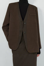 V Neck Single Breasted Blazer image 2