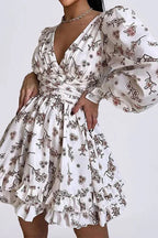 Floral Long Sleeve Party Dress image 6