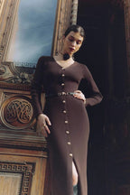 Long Sleeve Button Sweater Dress image 12