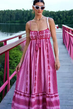 Boho Spaghetti Strap Tassel Boho Dress image 4