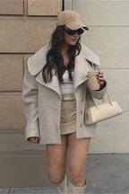 Vintage Solid Collared Long Sleeve Wool Coat image 1