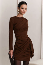 Draped Side Ruching High Waist Cocktail Dress image 2