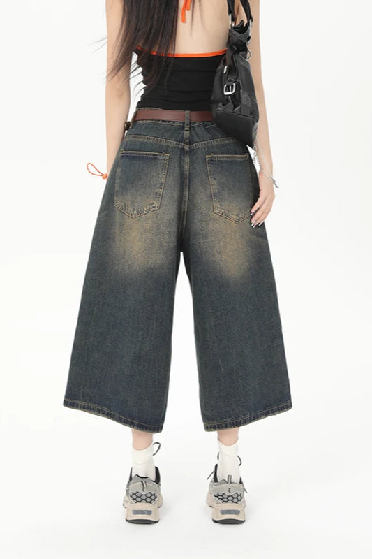 Vintage Y2K Loose Cropped Jeans image 4