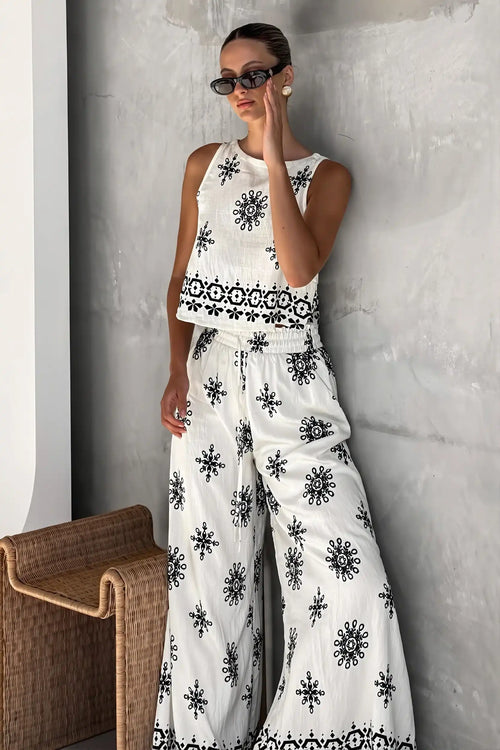 Boho Linen Tank Casual Two Piece Set image 1