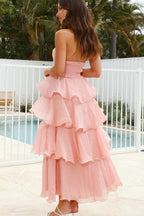 Fashion Strapless Backless Ruffle Tiered Midi Dress image 15