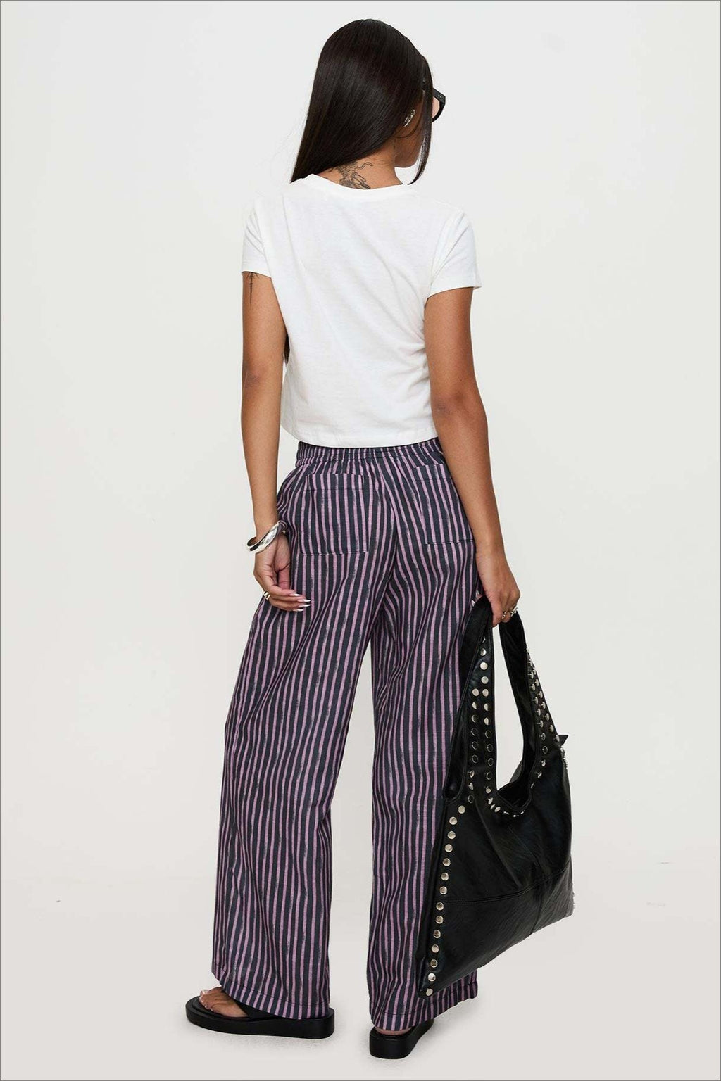 Colorblock Striped Wide-Leg Relaxed Pants image 14