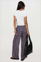 Colorblock Striped Wide-Leg Relaxed Pants image 14