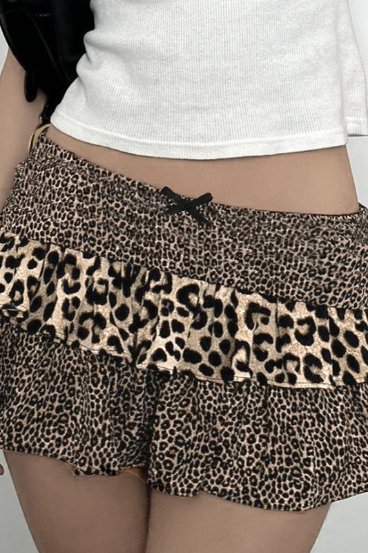 Leopard Patchwork Mini Skirt image 1