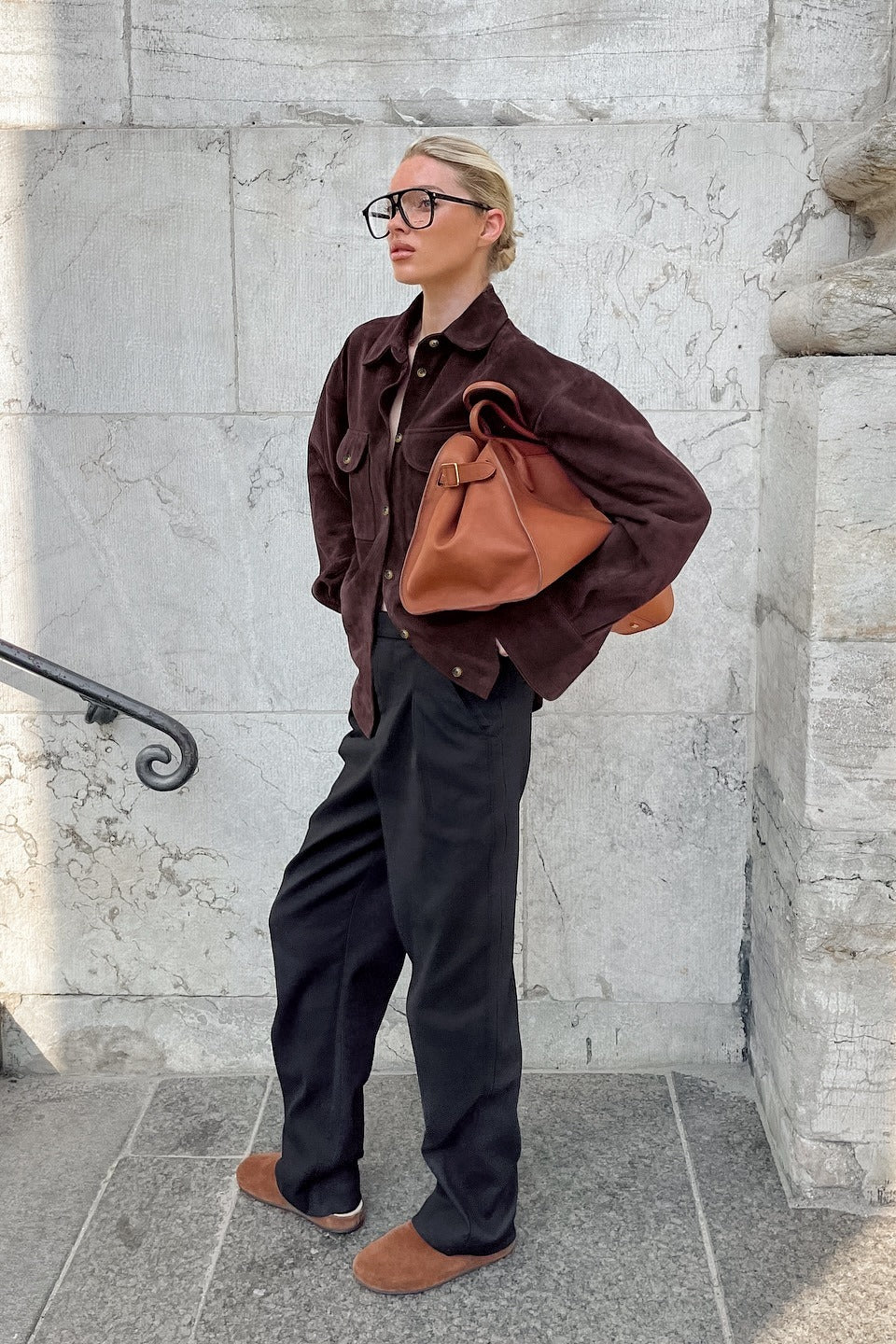 Vintage Loose Fit Suede Jacket image 3