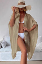 Casual Batwing Sleeve Beach Cardigan image 1