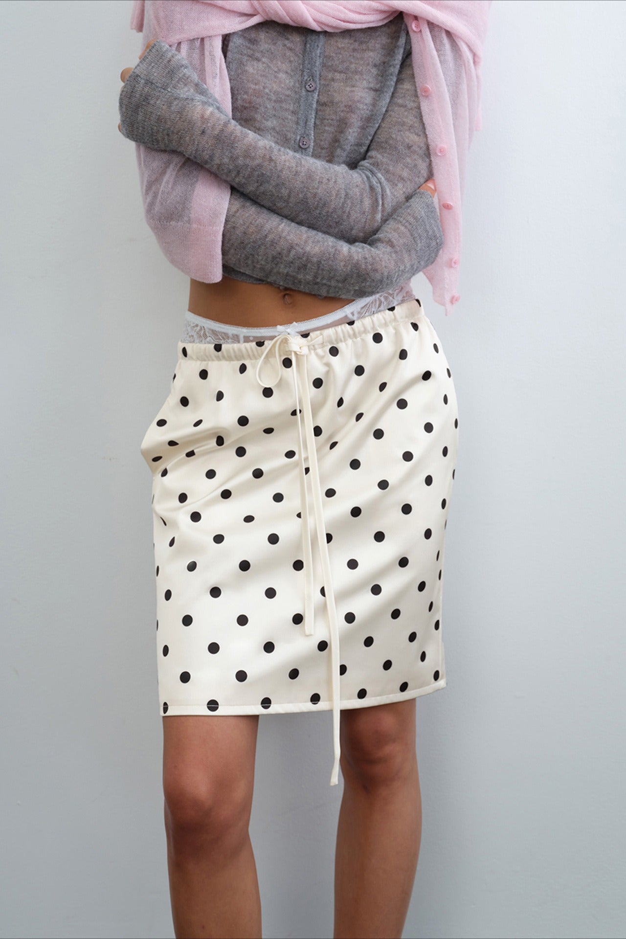 Drawstring Polka Dot Skirt image 1