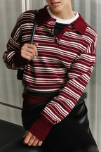 Vintage Striped Knit Polo Sweater image 39