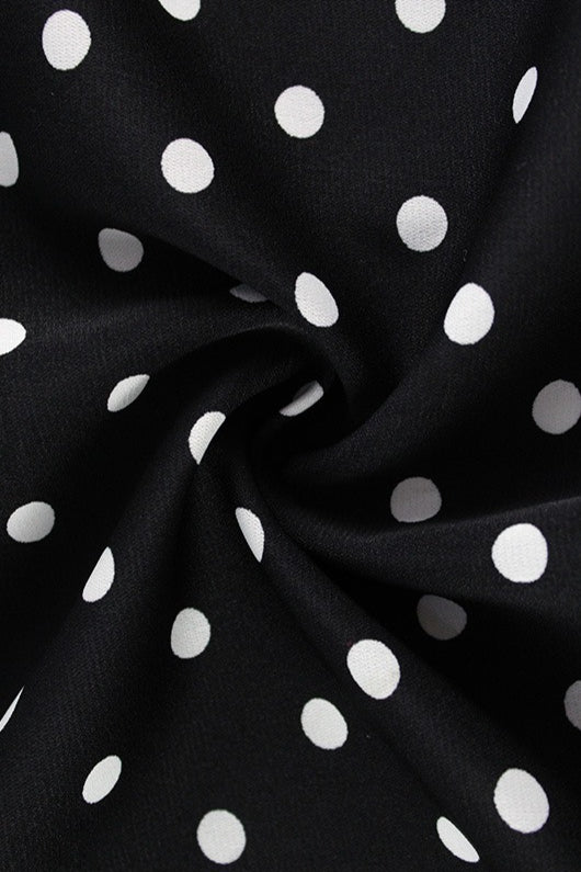 Retro Lapel Slim Polka Dot Maxi Dress image 6