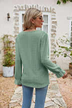 Lisette Eyelet Blouse detail view styled for Avrienne