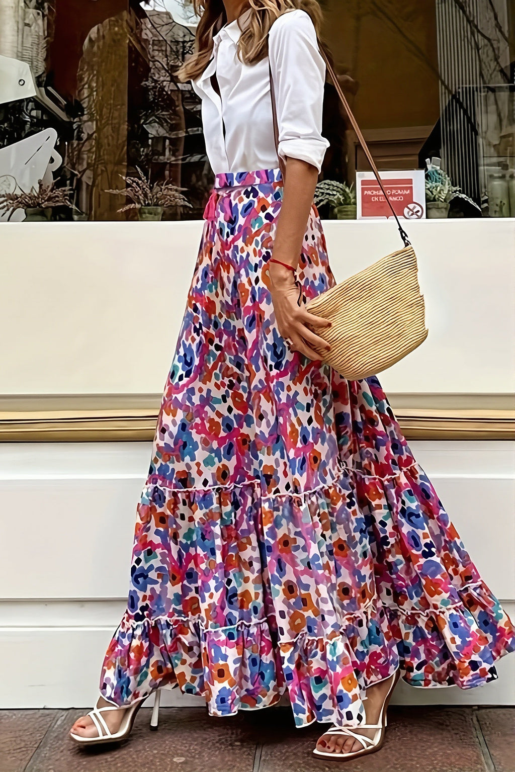 Vacation Floral Maxi Swing Skirt image 5