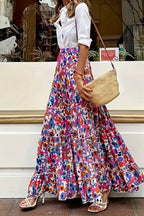 Vacation Floral Maxi Swing Skirt image 5