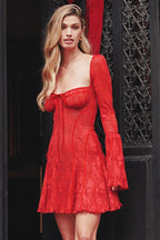 Lace Bell Sleeve Bandeau Sexy Mini Dress image 3