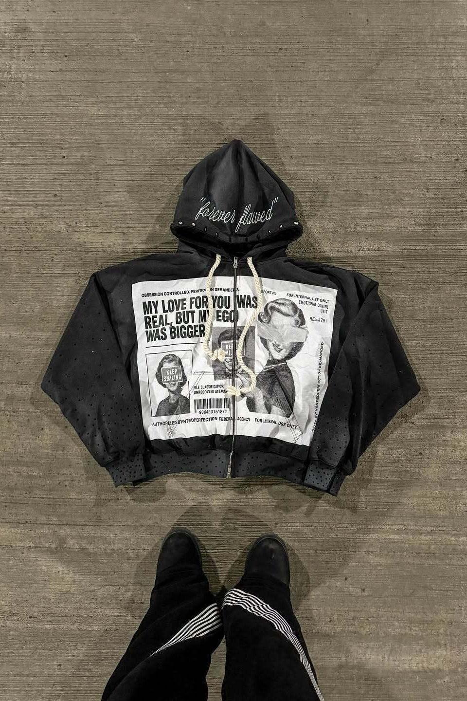 Color Block Rhinestone Street Hoodie image 2